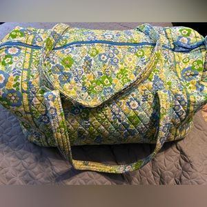 Vera Bradley English Meadows Bag Blue Green Yellow Duffel Large Retired Pattern​